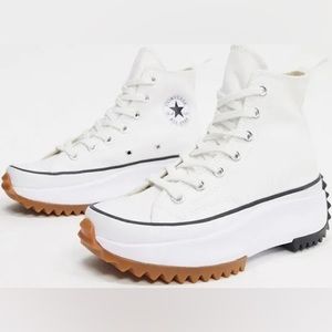 Converse All-Star Hike Run Platform Canvas Shoes. White.